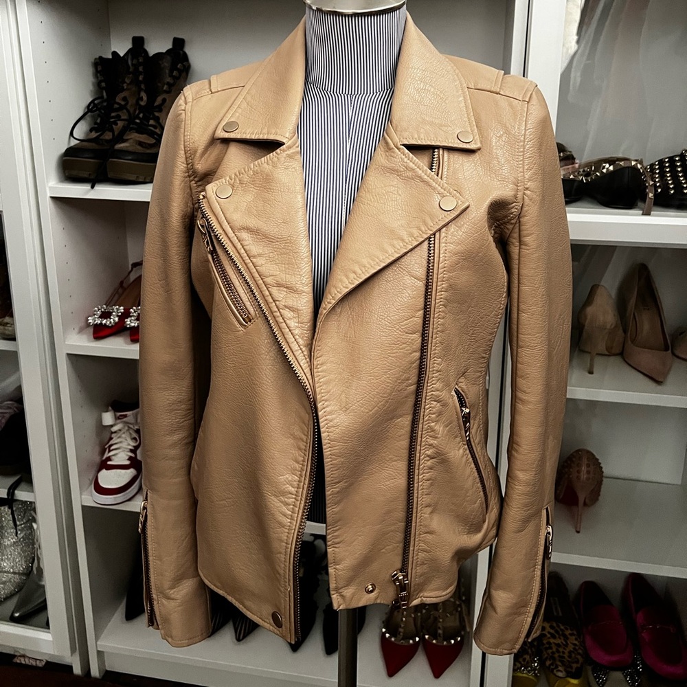 Blank NYC  Tan Leather Jacket